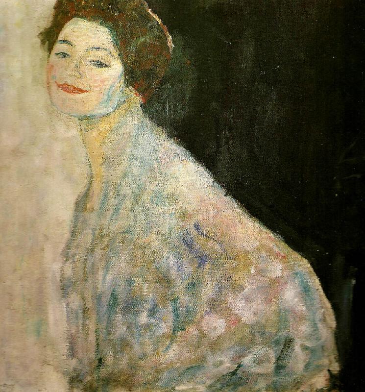 Gustav Klimt portratt  av kvinna i vitt oil painting image
